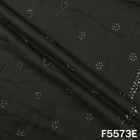 Cut Dana Thread Embroidered Cotton Silk Fabric - F5573