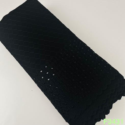 Thread Sequins Embroidered Rayon Cotton Fabric-F3431