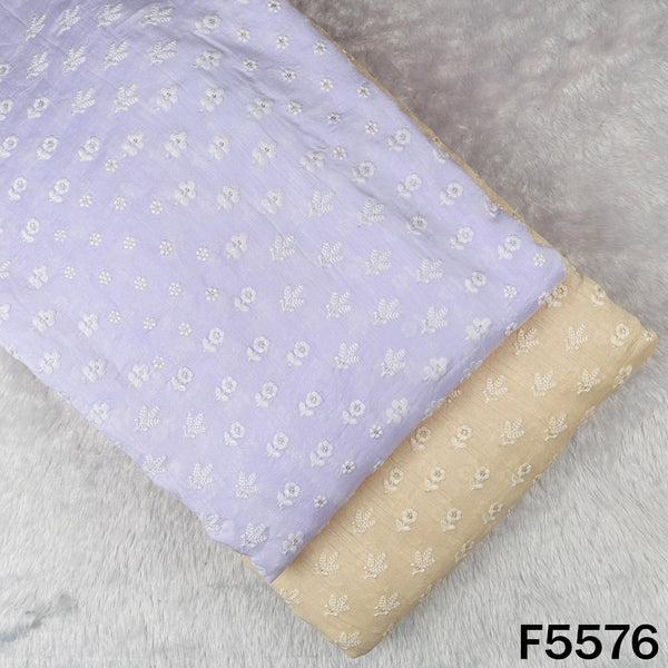 Thread Sequins Embroidered Dola Silk Fabric - F5576