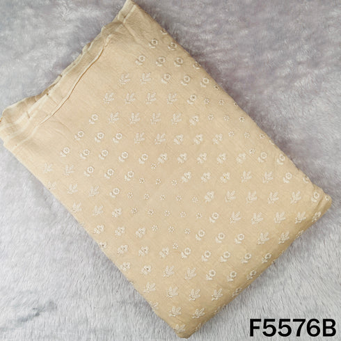 Thread Sequins Embroidered Dola Silk Fabric - F5576