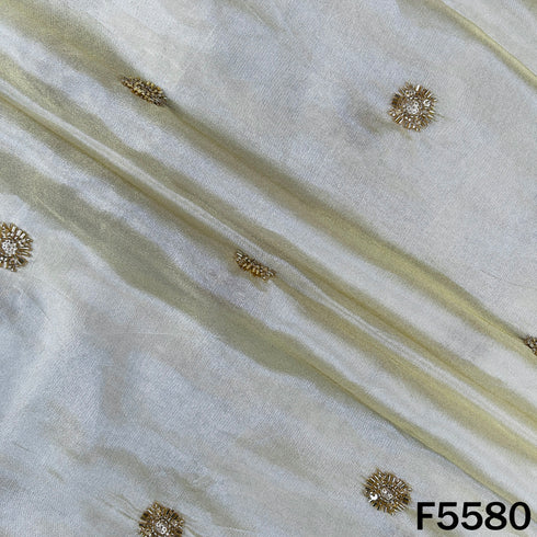 Dyeable Cut Dana Sequins Work Shimmer Tissue Fabric - F5580