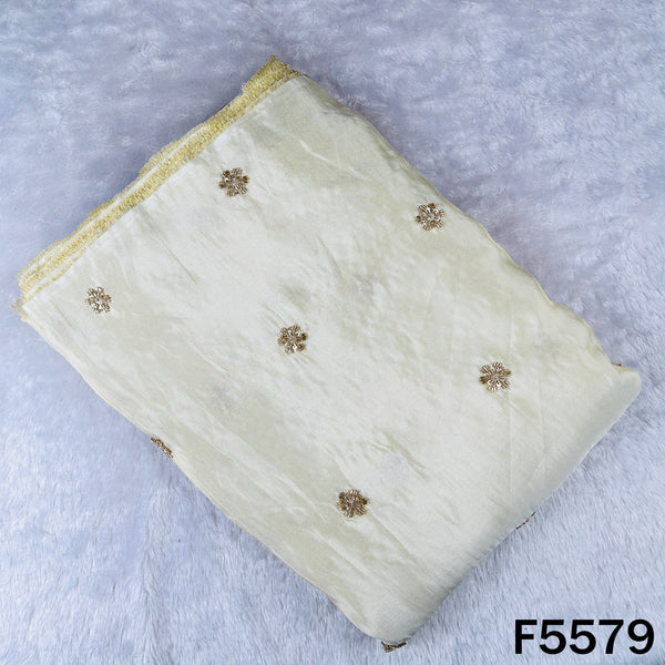 Dyeable Cut Dana Sequins Work Shimmer Tissue Fabric - F5579