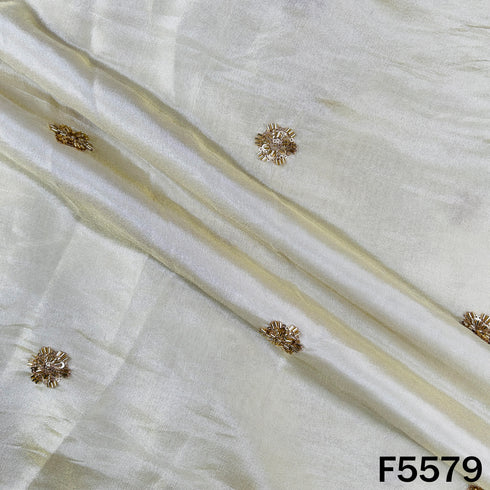 Dyeable Cut Dana Sequins Work Shimmer Tissue Fabric - F5579