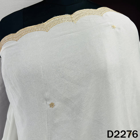 Dyeable Zari Sequins Work Chinnon Chiffon Dupatta - D2276