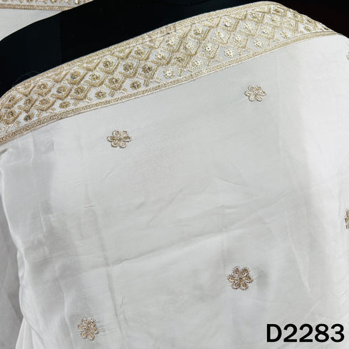 Dyeable Zari Sequins Work Crepe Dupatta - D2283