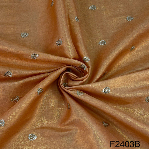 Zari Sequins Buti Shimmer Tissue Fabric-F2403