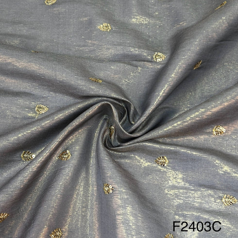 Zari Sequins Buti Shimmer Tissue Fabric-F2403
