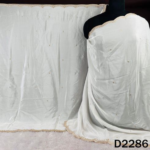 Dyeable Zari Sequins Work Crepe Dupatta - D2286