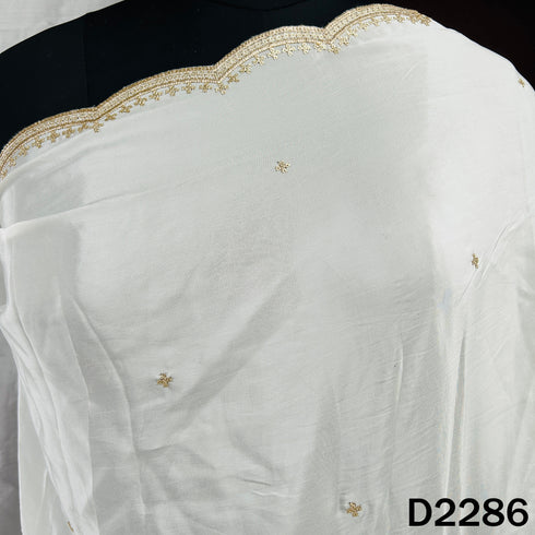 Dyeable Zari Sequins Work Crepe Dupatta - D2286