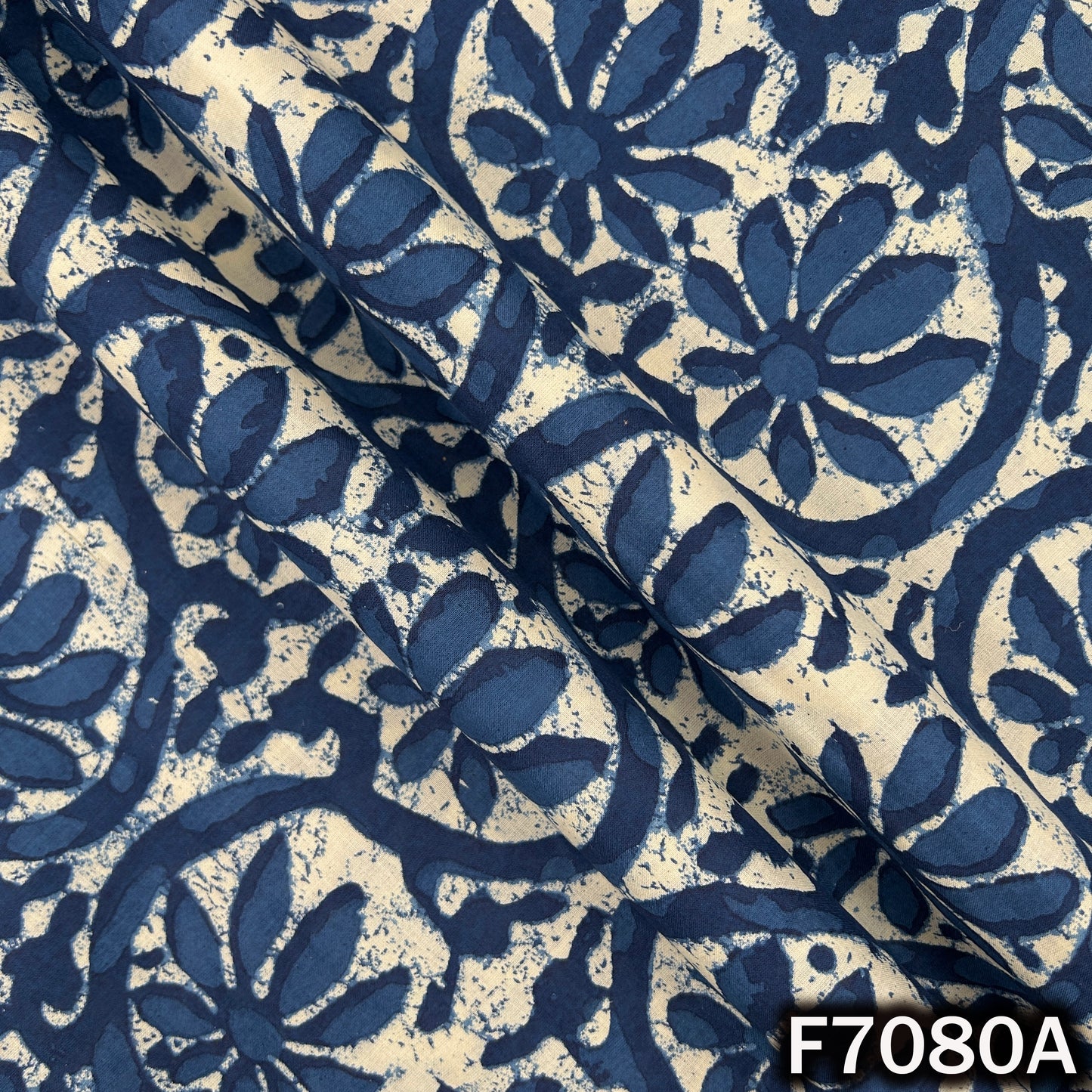 Indigo Print Cambric Cotton Fabric - F7080