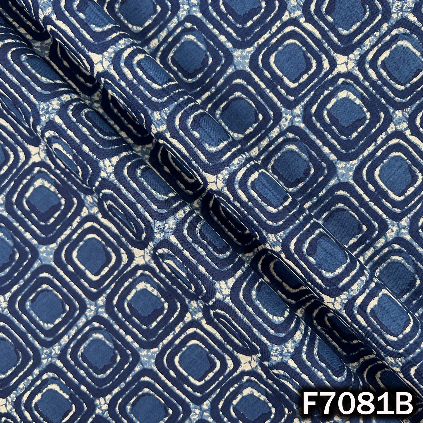 Indigo Print Cambric Cotton Fabric - F7081