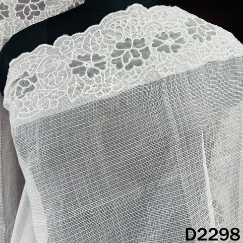 Dyeable Thread Work Kota Cotton Dupatta - D2298