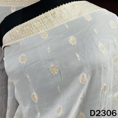 Dyeable Zari Work Organza Dupatta - D2306