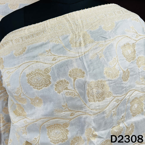 Dyeable Zari Work Dola Silk Dupatta - D2308