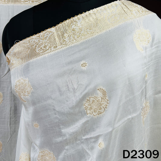 Dyeable Zari Work Dola Silk Dupatta - D2309