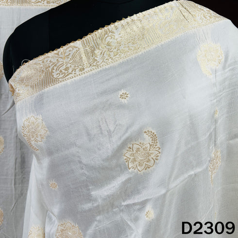 Dyeable Zari Work Dola Silk Dupatta - D2309