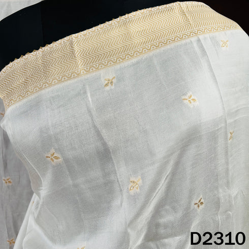 Dyeable Zari Work Dola Silk Dupatta - D2310