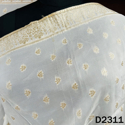 Dyeable Zari Work Organza Dupatta - D2311