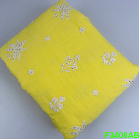 Thread Sequins Embroidered Cotton Fabric-F3406