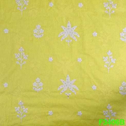 Thread Sequins Embroidered Cotton Fabric-F3406