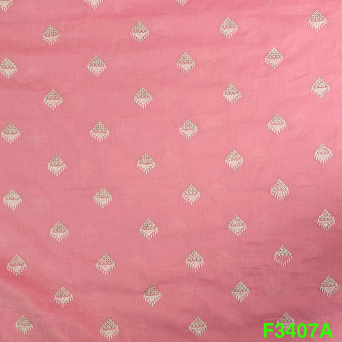 Thread Sequins Embroidered Cotton Fabric-F3407