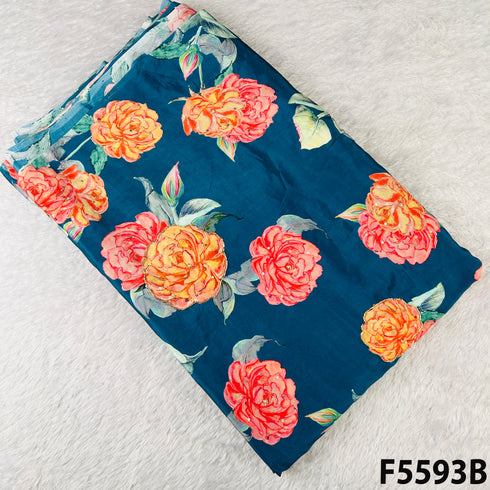 Digital Print Cut Dana Pearl Sequins Work Crepe Fabric-F5593