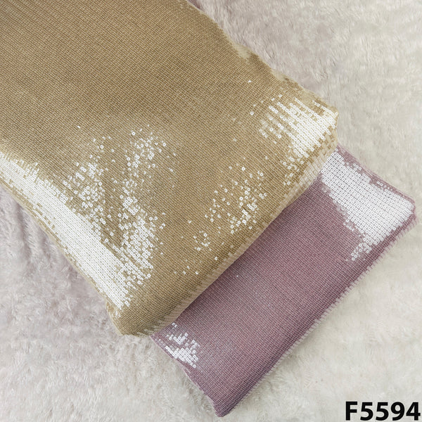 Sequins Foil Lycra Net Fabric-F5594