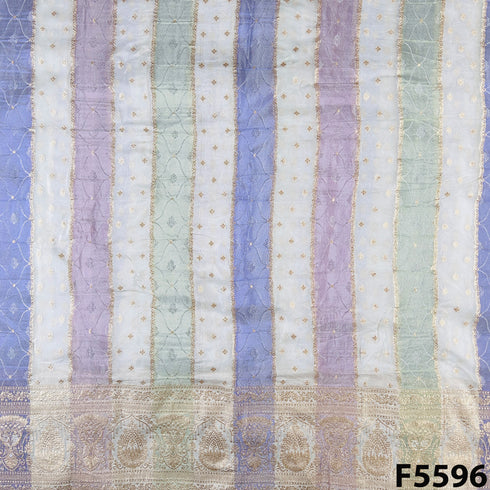 Zari Work Self Jacquard Banarasi Georgette Fabric - F5596