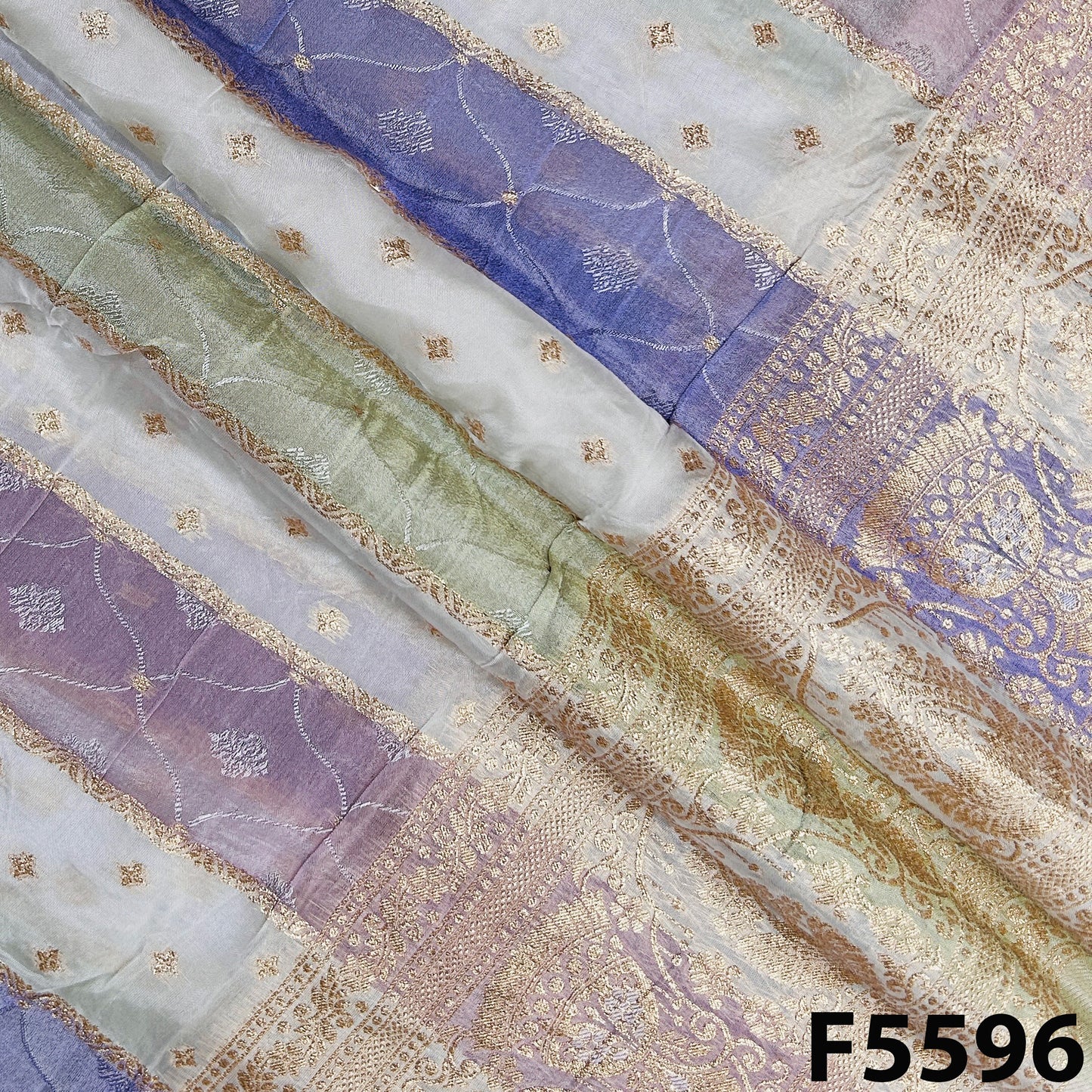 Zari Work Self Jacquard Banarasi Georgette Fabric - F5596