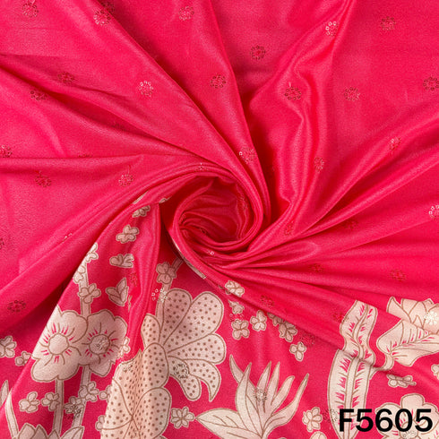 Digital Print Thread Sequins Work Crepe Fabric - F5605