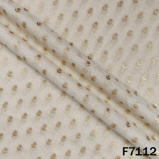 Dyeable Zari Work Chanderi Fabric - F7112