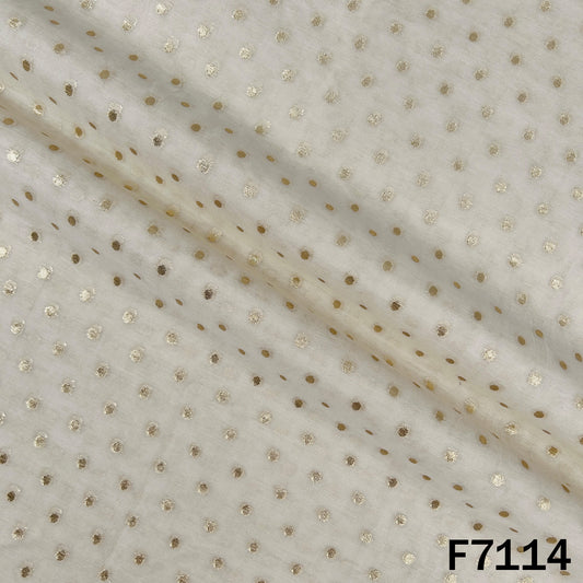 Dyeable Zari Work Chanderi Fabric - F7114