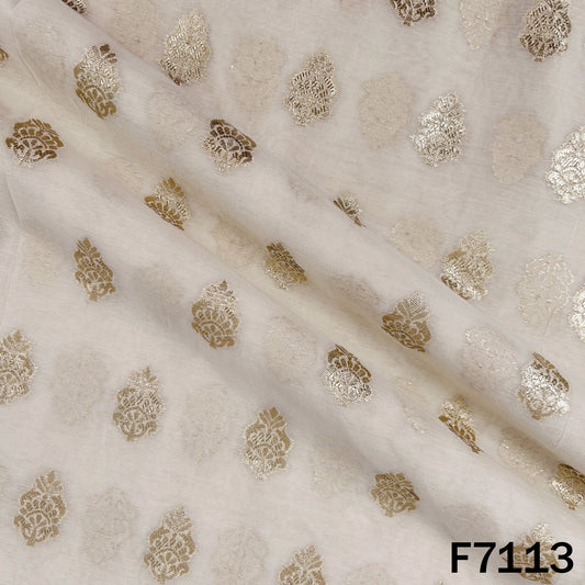 Dyeable Zari Work Chanderi Fabric - F7113