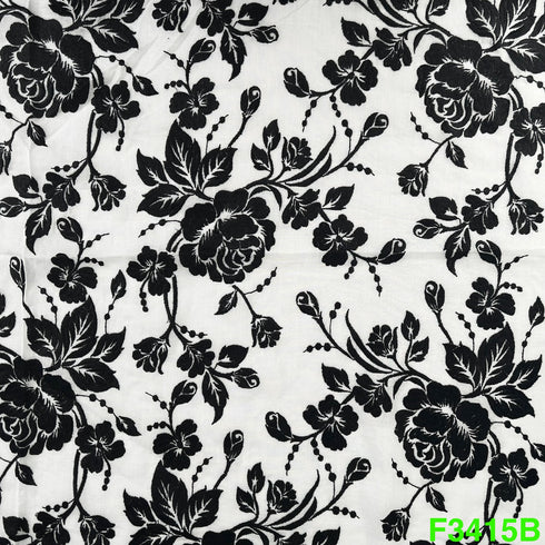 Thread Embroidered Cotton Fabric-F3415