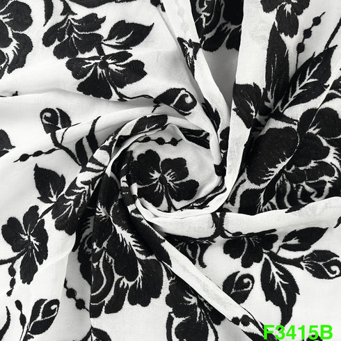 Thread Embroidered Cotton Fabric-F3415