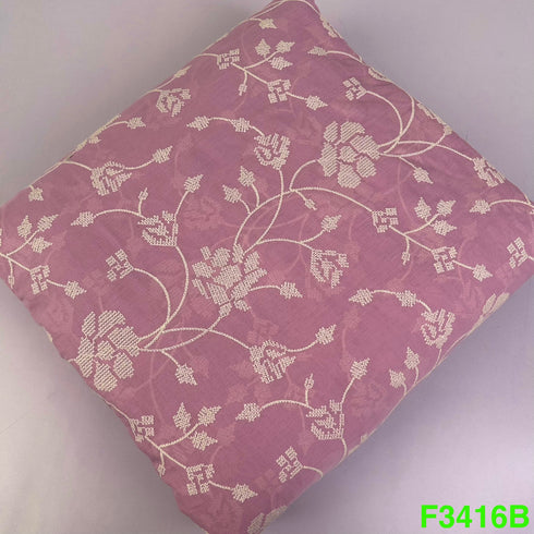 Thread Embroidered Cotton Fabric-F3416