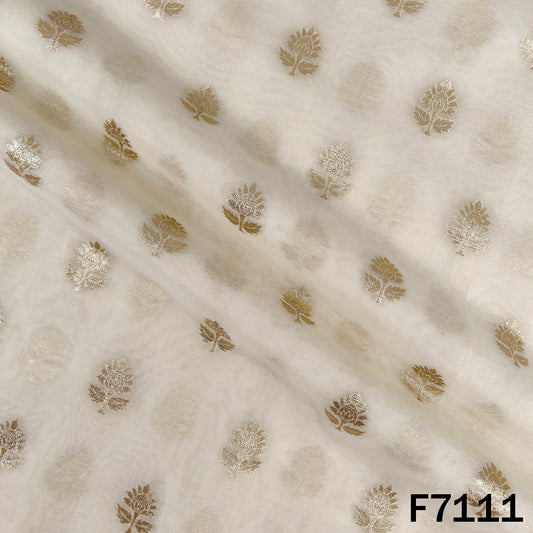 Dyeable Zari Work Chanderi Fabric - F7111