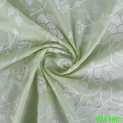 Thread Embroidered Cotton Fabric-F3416