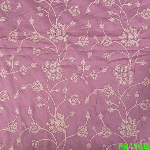 Thread Embroidered Cotton Fabric-F3416