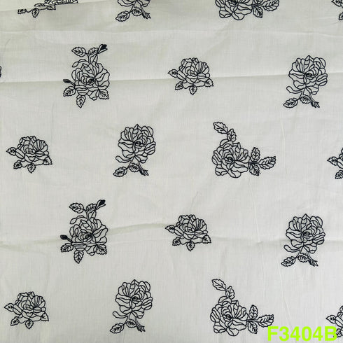 Thread Sequins Embroidered Cotton Fabric-F3404