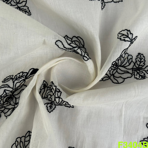 Thread Sequins Embroidered Cotton Fabric-F3404