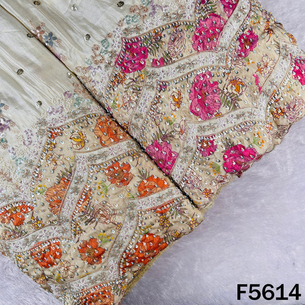 Printed Cut dana Thread Zari Sequins Work Tissue Fabric - F5614