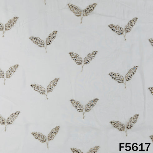 Dyeable Zari Sequins Work Georgette Fabric - F5617