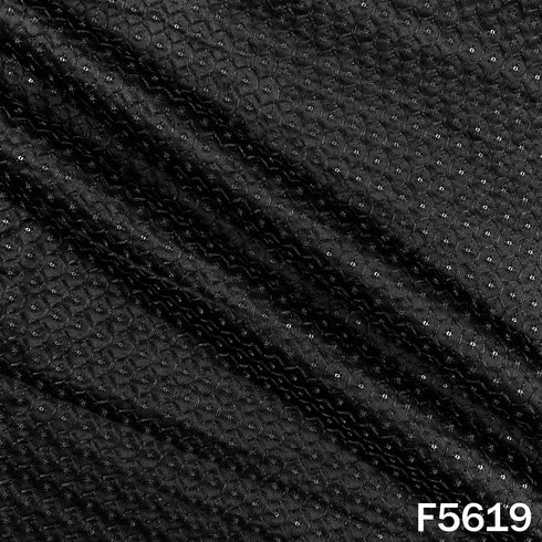 Thread Sequins Embroidered Modal Satin Fabric - F5619