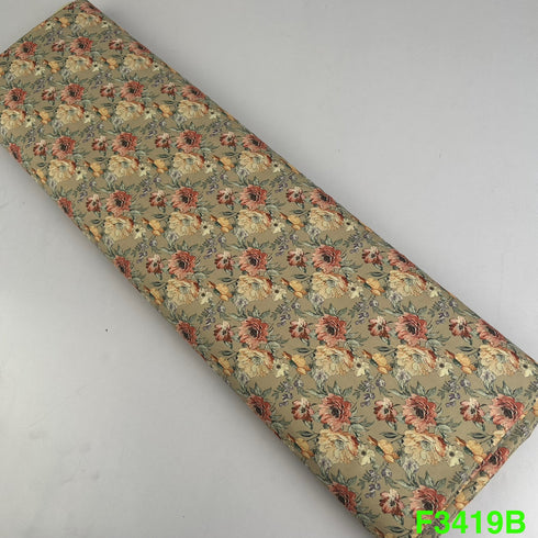 Printed Linen Cotton Fabric-F3419