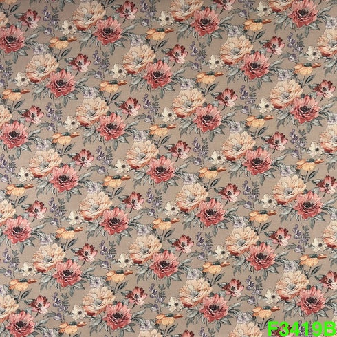 Printed Linen Cotton Fabric-F3419