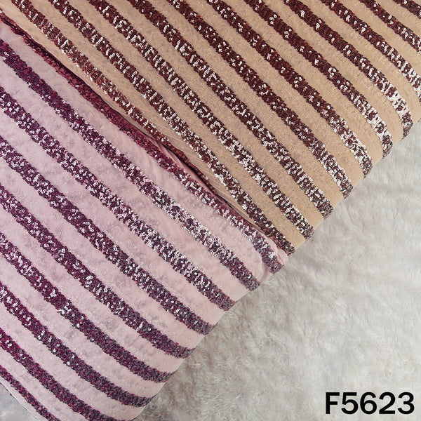 Ombre Shade Sequins Work Lycra Net Fabric - F5623