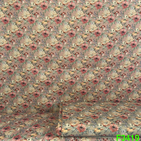 Printed Linen Cotton Fabric-F3419