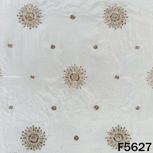 Dyeable Cut Dana Zari Sequins Work Crepe Fabric - F5627