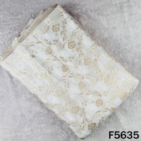 Dyeable Zari Work Modal Satin Fabric - F5635